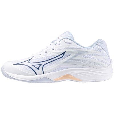 Zapatillas Para Voleibol Mizuno Thunder Blade Z Mujer - Blancos / Azul Marino / Naranjas Claro - Ch